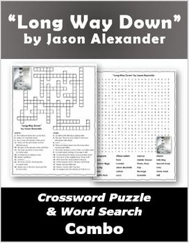 Preview of "Long Way Down" Crossword Puzzle & Word Search Combo