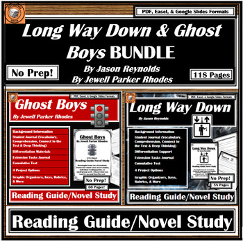 Preview of "Long Way Down" and "Ghost Boys" Reading Guide / Novel Study Literature BUNDLE