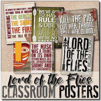 Preview of {Lord of the Flies} Key Quotes POSTERS