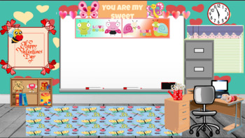 Preview of "Love Bug" Valentine's Day themed Virtual Classroom