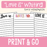 "Love is" writing templates, Love is writing activity, Val
