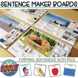 Sentence Maker Boards: Forming Sentences with Pics + Boom Cards!