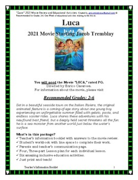 Preview of “Luca” 2021 Movie Review and Educational Activities.