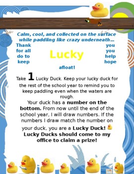 Lucky Duck game template (Editable & Fillable resource) by Principal  Printable