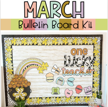 Preview of "Lucky" March Bulletin Board // Retro march decor