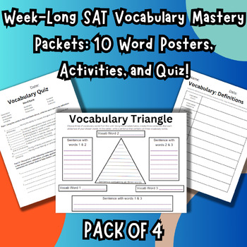 Preview of 'M-P' SAT Vocabulary Mastery Bundle: Word Posters, Activities, and Quizzes!