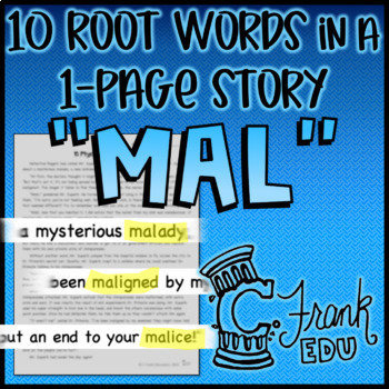 Preview of "MAL" Root Words Story: Find Greek/Latin Root Words in Text!