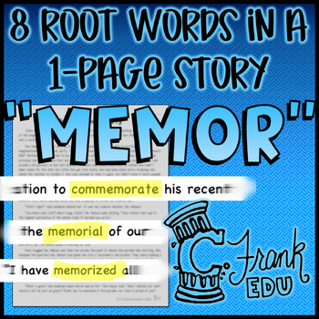 Preview of "MEMOR" Root Words Story: Find Greek/Latin Root Words in Text!