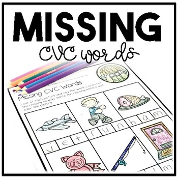 missing cvc words beginning middle ending sound worksheets