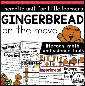 Preview of GINGERBREAD MAN MOVEMENT ACTIVITIES| LITERACY, MATH, SCIENCE | PRE-K AND KINDER