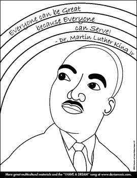Preview of "MLK Rainbow” Coloring Page for Younger Children