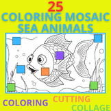 ✨ MOSAIC WORKSHOP - 25 COLORING PAGES TO PRINT OF SEA ANIM