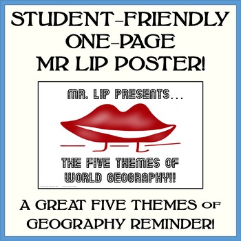 Preview of "MR LIP Presents...The Five Themes of Geography!" World Geography Mini-Posters