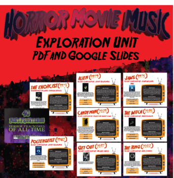 Preview of *MUSIC BUNDLE* Horror Movie Music Exploration Unit: PDF and Google Slides