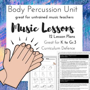 Preview of *MUSIC* Body Percussion Unit *12 Lessons*
