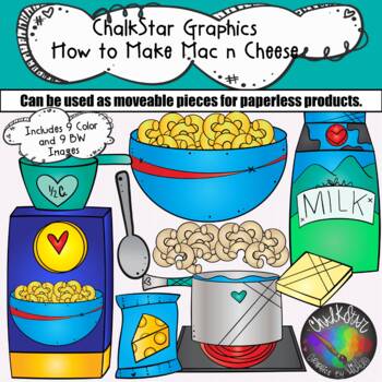 Preview of {Macaroni and Cheese} How to Make Mac 'n' Cheese Clip Art- Chalkstar Graphics