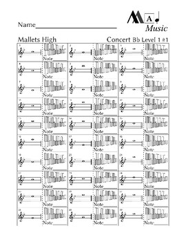 Preview of "Mad Music": Mallets- Concert Bb Scale! Fingering/Note identification for Band