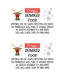 63 Magic Reindeer Food Stickers Labels School Christmas Fund Raising Craft Fairs 