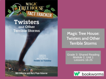 Preview of "Magic Tree House: Twisters and Storms" Google Slides- Bookworms Supplement