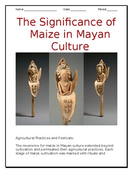 Preview of "Maize in Mayan Culture" Reading in English and Spanish for ELLs / ESOLs