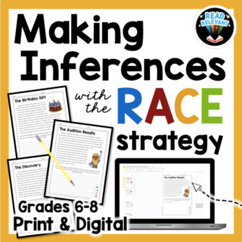 Preview of  Making Inferences Reading Passages and Questions: RACE Strategy writing prompts