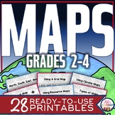 Map Skills Worksheets - Types of Maps, Cardinal Directions