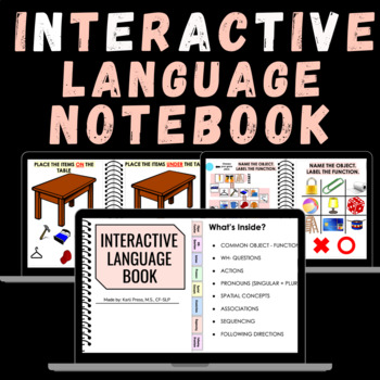 Preview of #halfoffhalftime Language Notebook | Speech Therapy