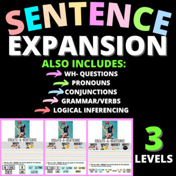 Preview of #halfoffhalftime Sentence Expansion with WH Questions | Speech Therapy