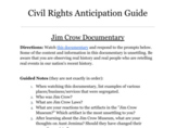 Civil Rights Anticipation Guide