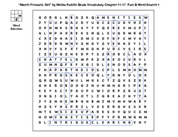 March Forward, Girl﻿” Vocabulary Chapter 11-17 Part B Crossword