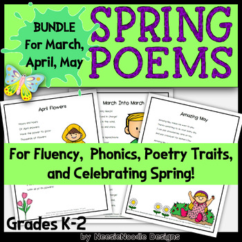 March, April, and May Spring Poems BUNDLE for Fluency & Phonics | TPT