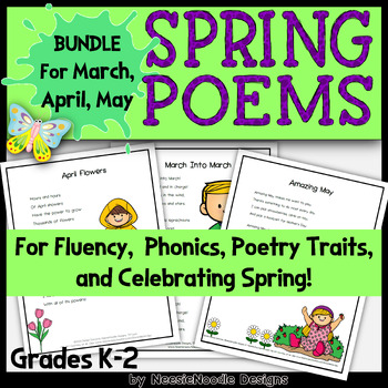 March, April, And May Spring Poems Bundle For Fluency & Phonics 