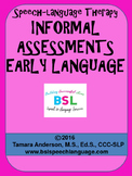Speech Language Therapy Informal Assessments Early Language