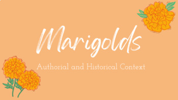 Preview of "Marigolds" by Eugenia Collier Pre-reading Context Notes and Graphic Organizer 