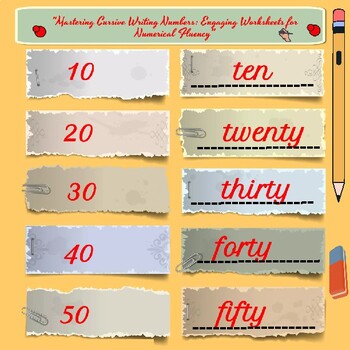 Preview of "Mastering Cursive Writing Numbers: Engaging Worksheets for Numerical Fluency"