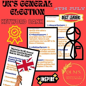 Preview of "Mastering the UK's General Election: Essential Keyword Bank for 4th July 2024"