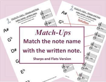 Preview of "Match-ups" Worksheets BUNDLE (Sharps and Flats)