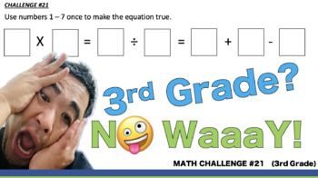 Preview of [Math Challenge #21] Use numbers 1 - 7 once to complete the equation!