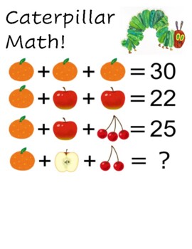 Preview of [Math Challenge #55] The Very Hungry Caterpillar Math!