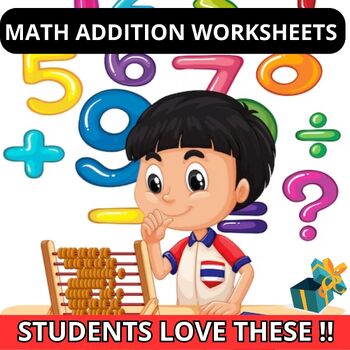 Preview of ⭐️⭐️ Math addition worksheets ⭐️⭐️Math Art Activity | Fun Games | Kids