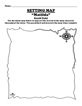 “Matilda” Roald Dahl SETTING MAP WORKSHEET