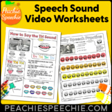 Speech Sound Video Worksheets by Peachie Speechie