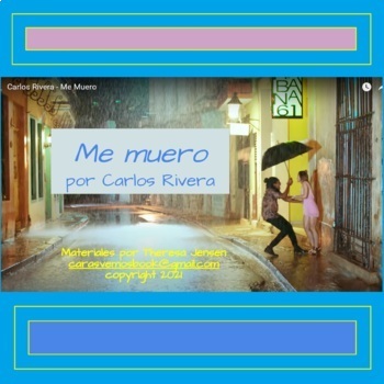 Preview of "Me muero" by Carlos Rivera: A song lesson for Spanish 1 