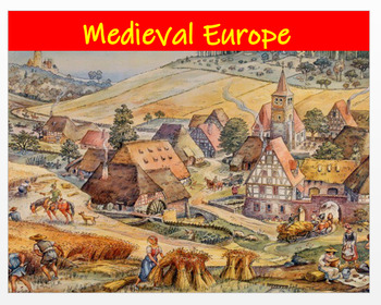 Preview of "Medieval Europe" - Article, Power Point, Activities, Assessments (Dist. Learn.)