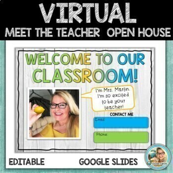 Preview of  Meet the Teacher Template Editable | Virtual OPEN HOUSE | Google Slides