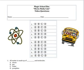 Preview of "Meets Molly Cule" Magic School Bus Video Quiz 