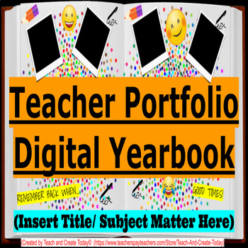 Preview of Memory Book Teacher Portfolio Yearbook End Of The Year Digital Resource