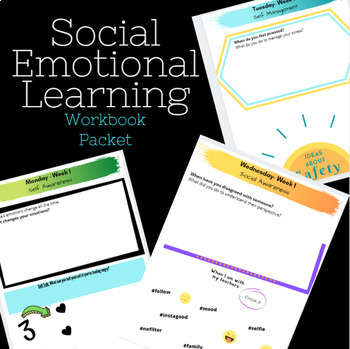 Preview of Mental Health Social Emotional Learning (SEL) Workbook Packet