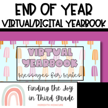Preview of "Messages for Mates" Virtual Digital Yearbook for GoogleSlides (END OF YEAR)