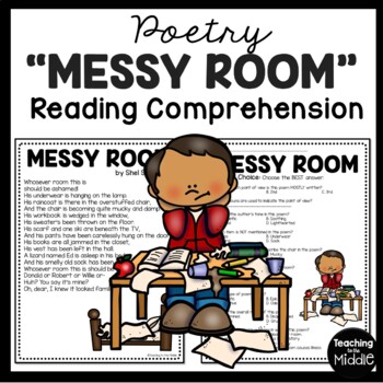 Preview of "Messy Room" Poem by Shel Silverstein Reading Comprehension Worksheet